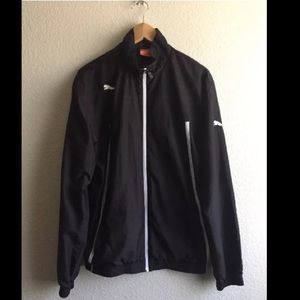 Puma black jacket king woven athletic track coat